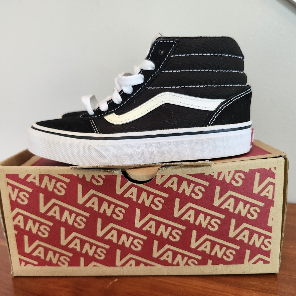 Vans Kids Black and White Sneakers